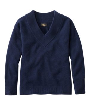 Women's Signature Premium Essential Cashmere Sweater, Relaxed V-Neck, New