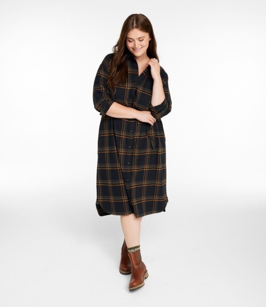 Women's Signature Camp Flannel Midi Dress, Vintage Plum Plaid, small image number 2