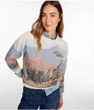 Women's Signature Camp Sweatshirt, Crewneck Print, New