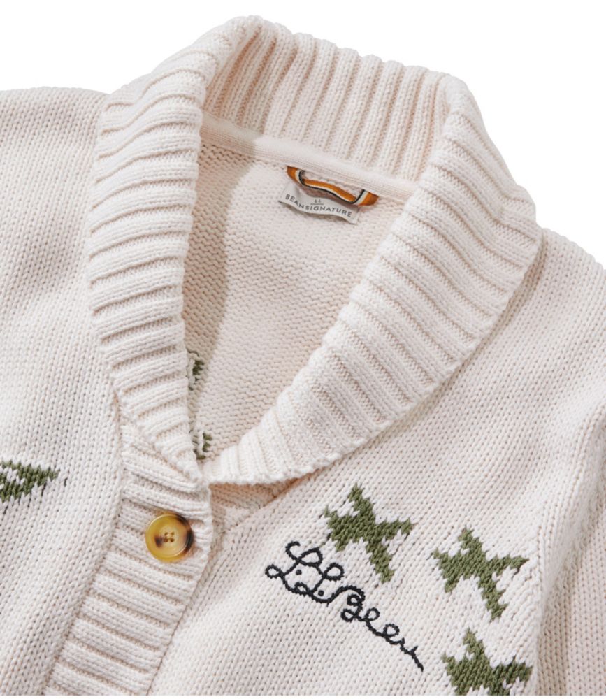 Women's Signature Original Cotton Sweater, Shawl Cardigan Novelty, Oatmeal Duck, small image number 4