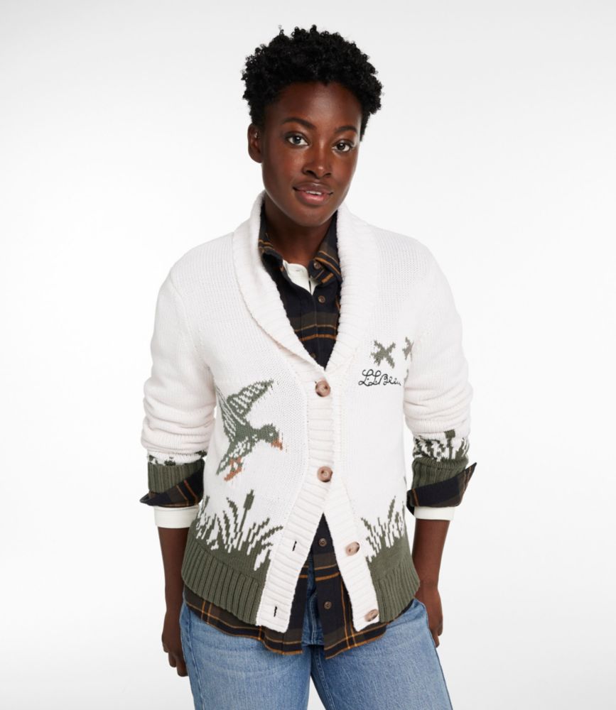 Women's Signature Original Cotton Sweater, Shawl Cardigan Novelty