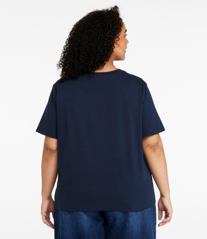 Women's Signature Premium Essential Tee, Short-Sleeve, Navy, small image number 3