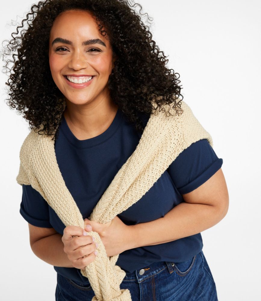 Women's Signature Premium Essential Tee, Short-Sleeve, Navy, small image number 4