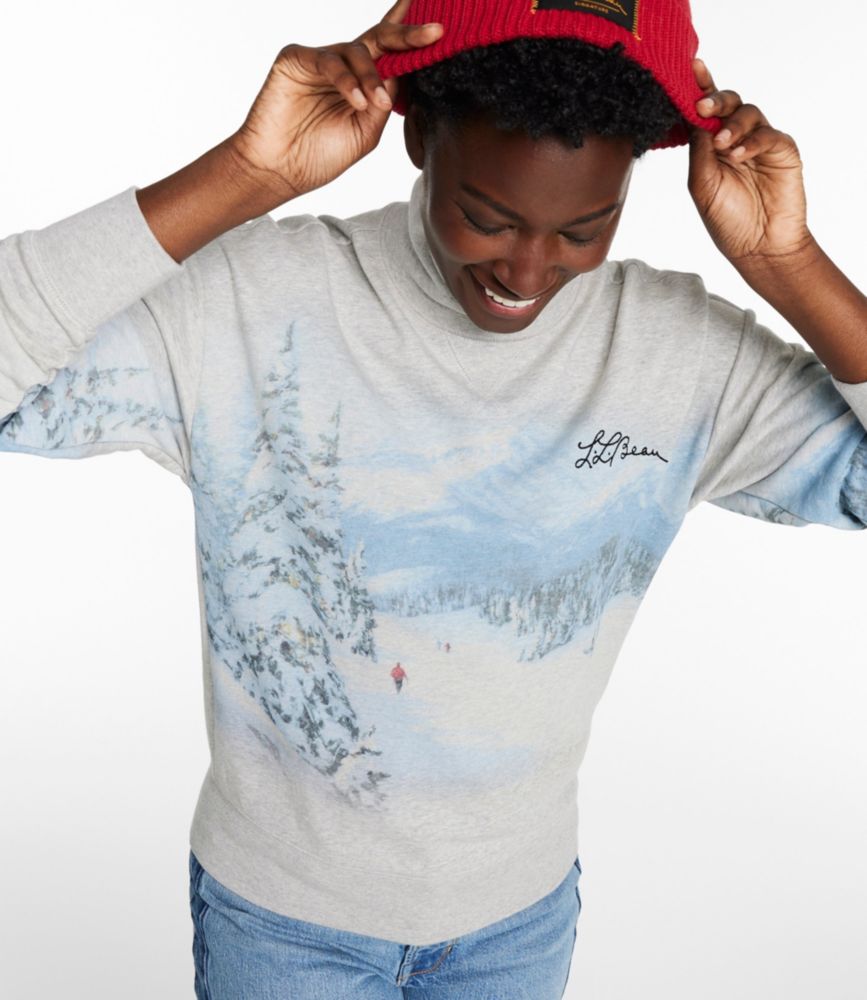 Women's Signature Camp Sweatshirt, Mockneck Print