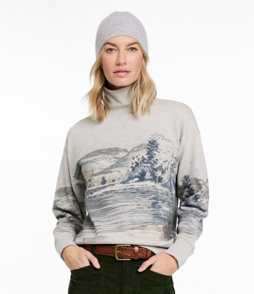 Women's Signature Camp Sweatshirt, Mockneck Print
