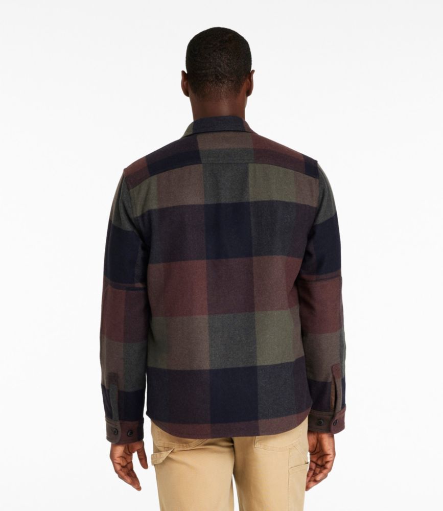 Men's Signature Wool Workshirt, Plaid, Currant, small image number 3