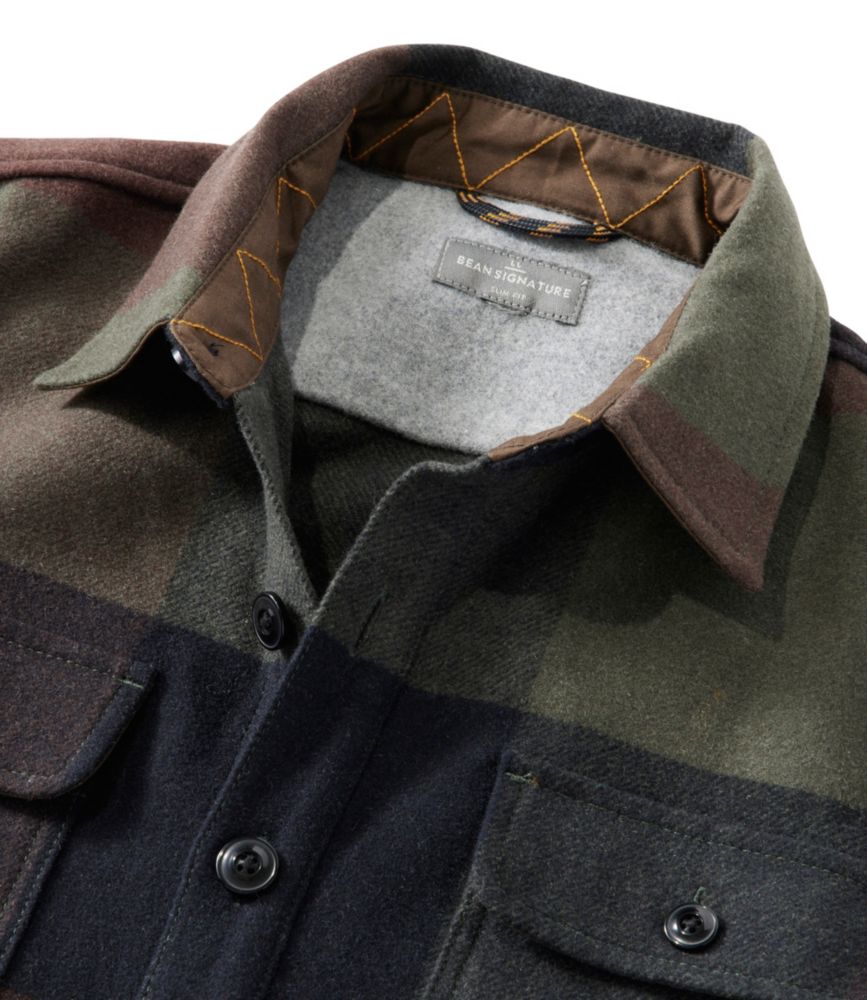 Men's Signature Wool Workshirt, Plaid, Currant, small image number 4
