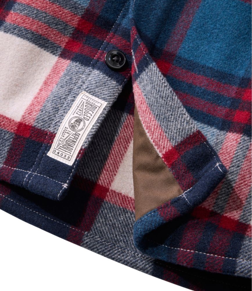 Men's Signature Wool Workshirt, Plaid, Iron Blue, small image number 6