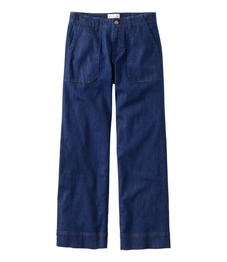 Women's Signature Utility Jeans, Mid-Rise Wide-Leg Ankle