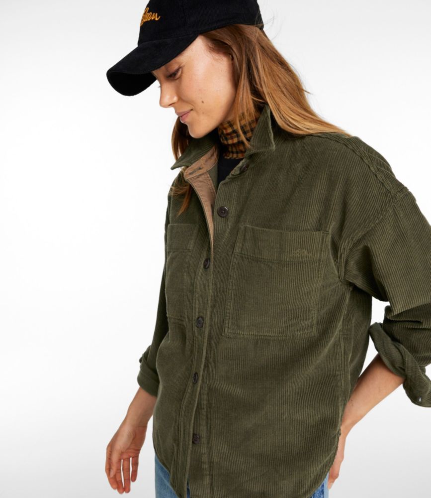 Women's Signature Corduroy Shirt Jac, Dark Loden, small image number 4