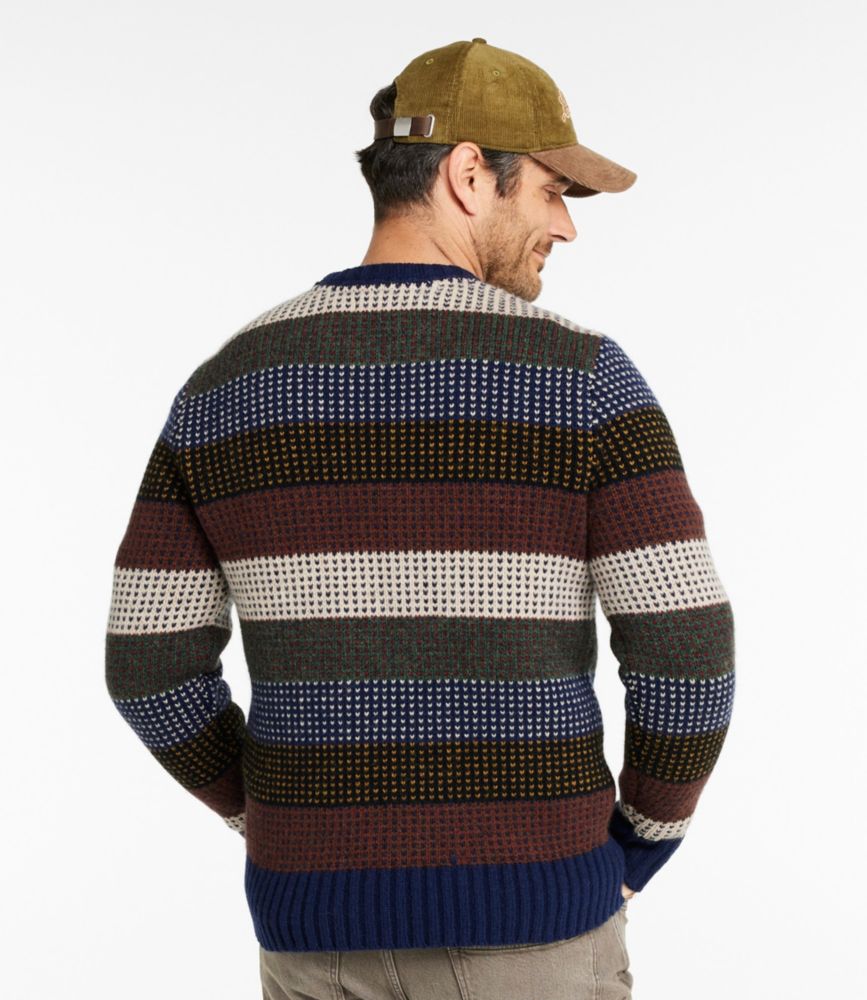 Men's Signature 1980 Matinicus Rock Sweater, Crewneck, Stripe, Navy Birdseye, small image number 3