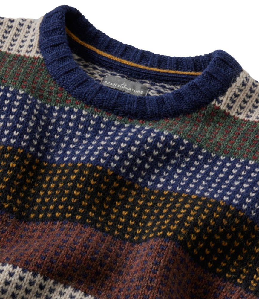 Men's Signature 1980 Matinicus Rock Sweater, Crewneck, Stripe, Navy Birdseye, small image number 6