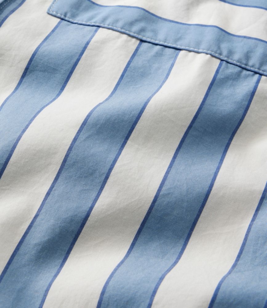Women's Signature Premium Essential Poplin Shirt, Long-Sleeve Novelty Stripe, Baltic Blue/Sailcloth, small image number 6