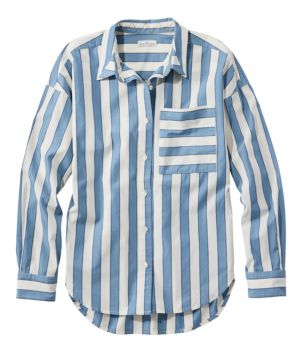 Women's Signature Premium Essential Poplin Shirt, Long-Sleeve Novelty Stripe, New