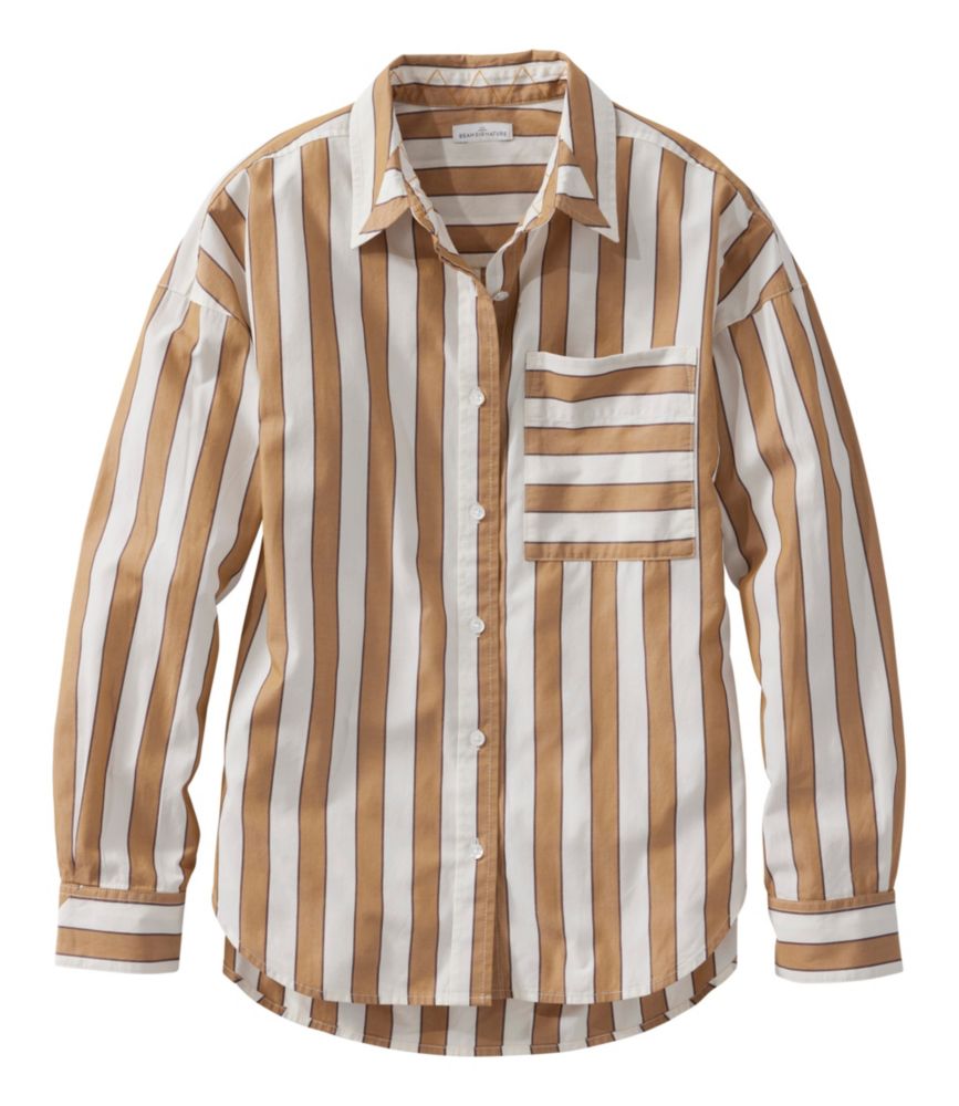 Women's Signature Premium Essential Poplin Shirt, Long-Sleeve Novelty Stripe