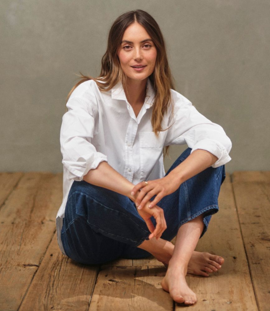 Women's Signature Premium Essential Poplin Shirt, Long-Sleeve, White, small image number 11