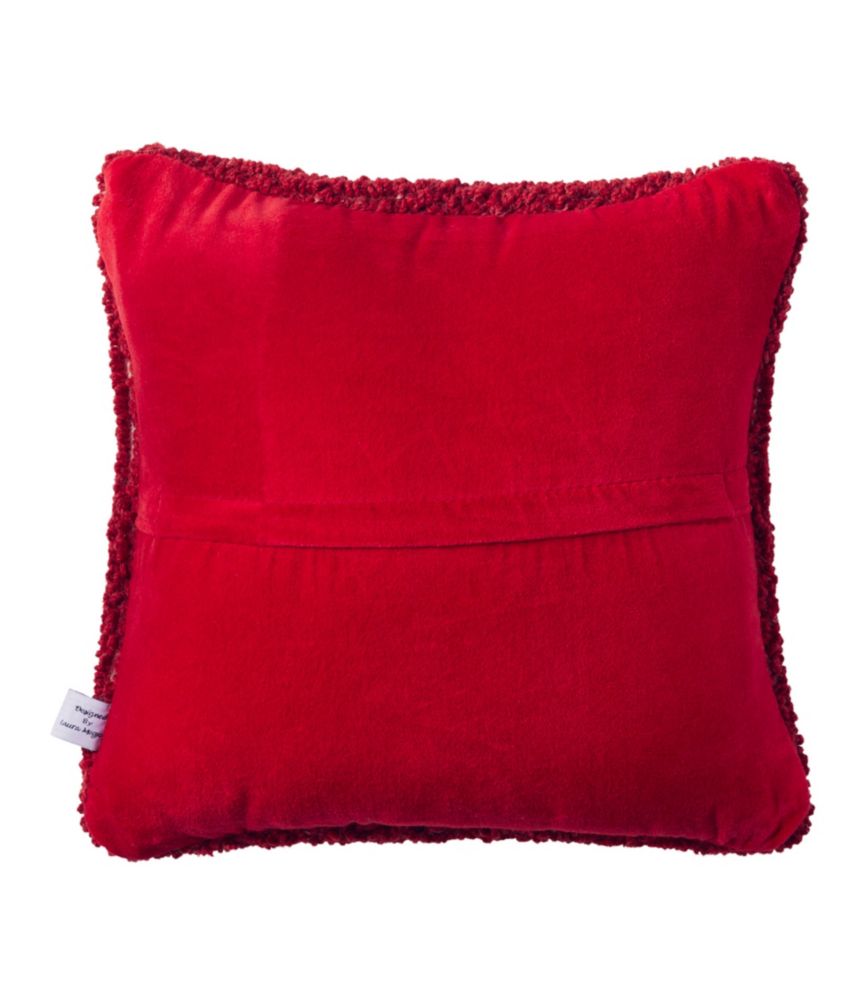 Wool Hooked Throw Pillow, Snowflake, 14" x 14"