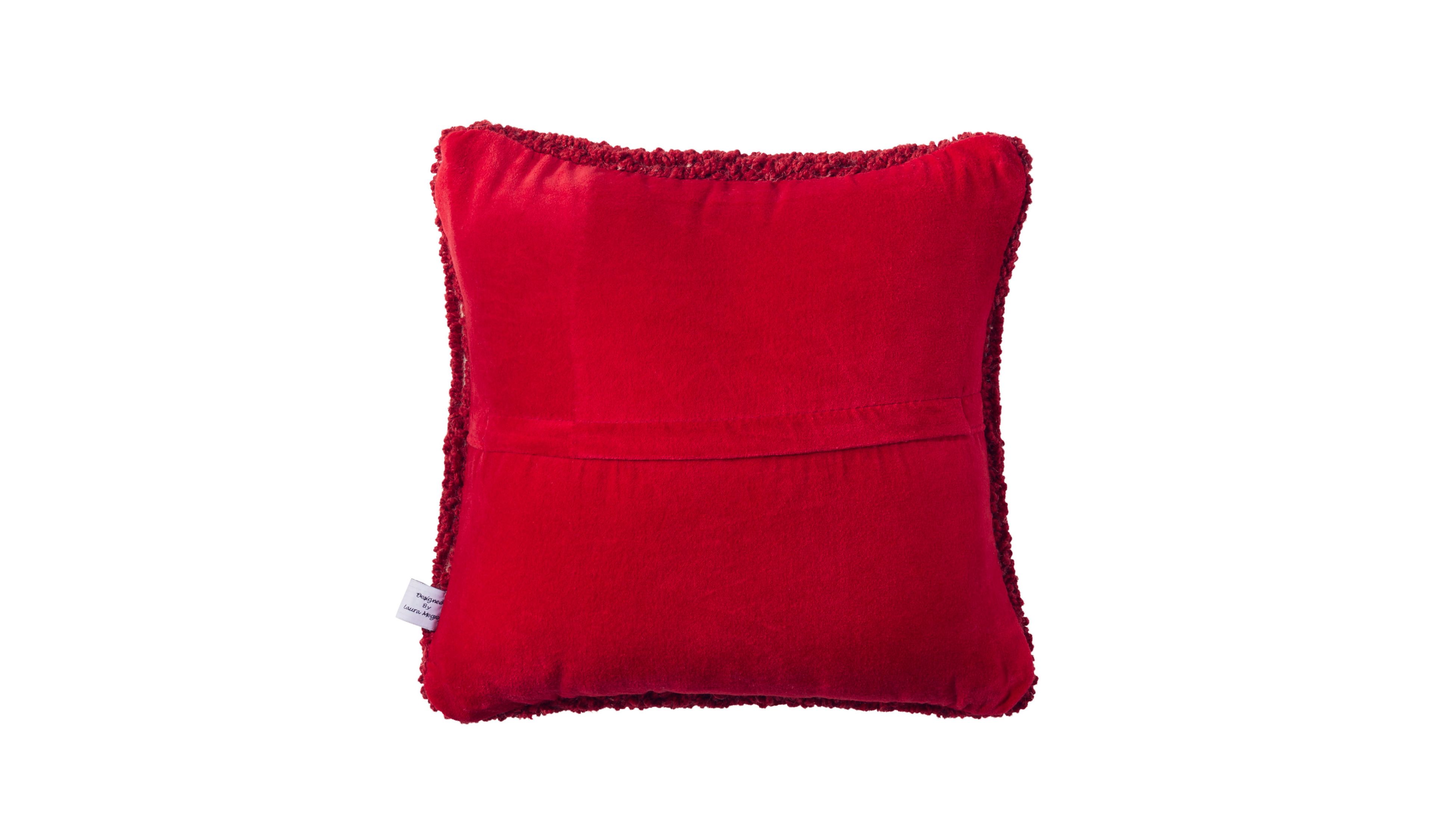 Wool Hooked Throw Pillow, Snowflake, 14" x 14"
