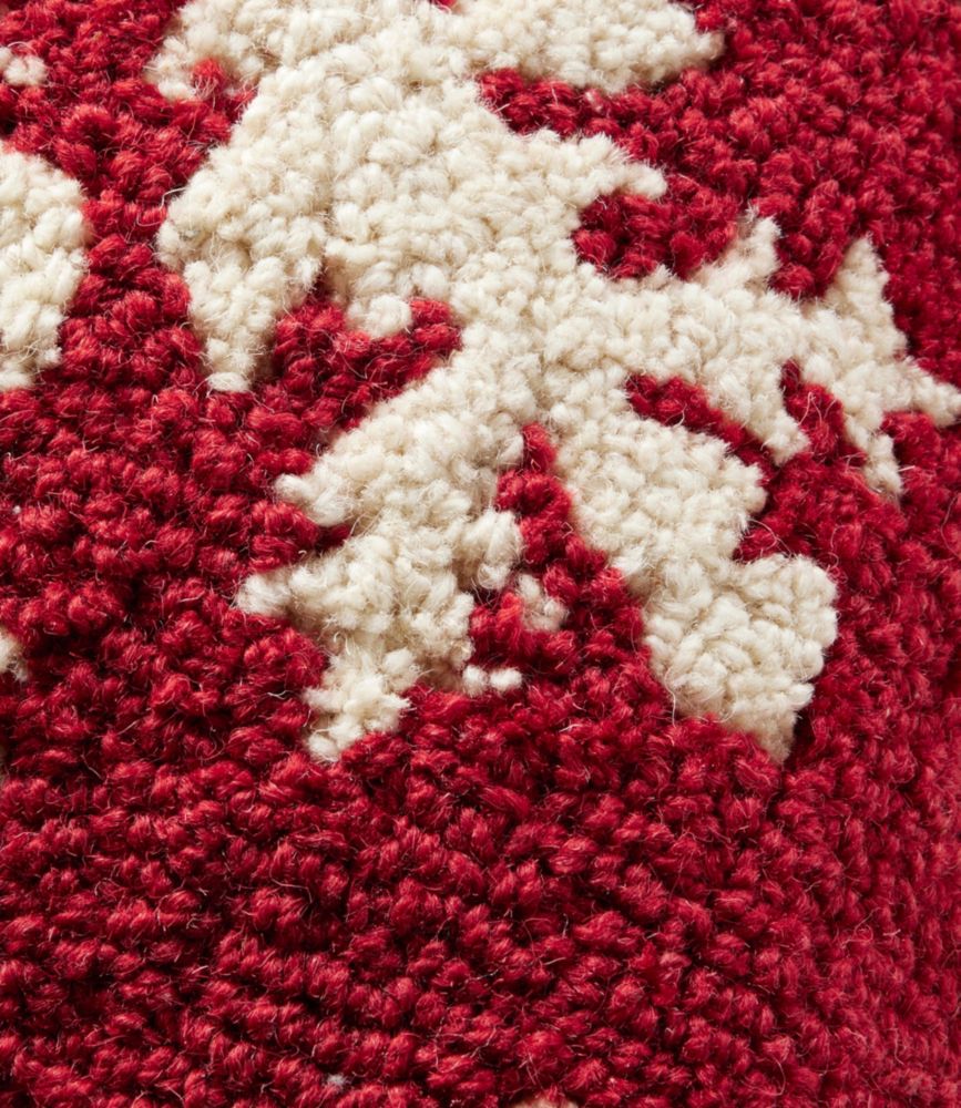 Wool Hooked Throw Pillow, Snowflake, 14" x 14"