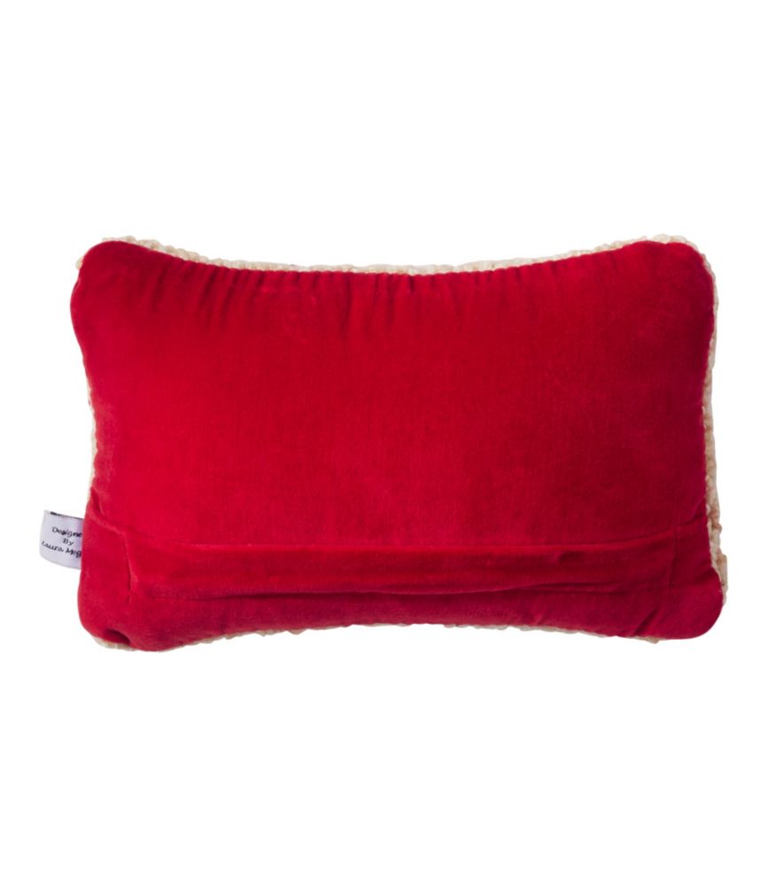 Wool Hooked Throw Pillow, Red Flake, 8" x 12"