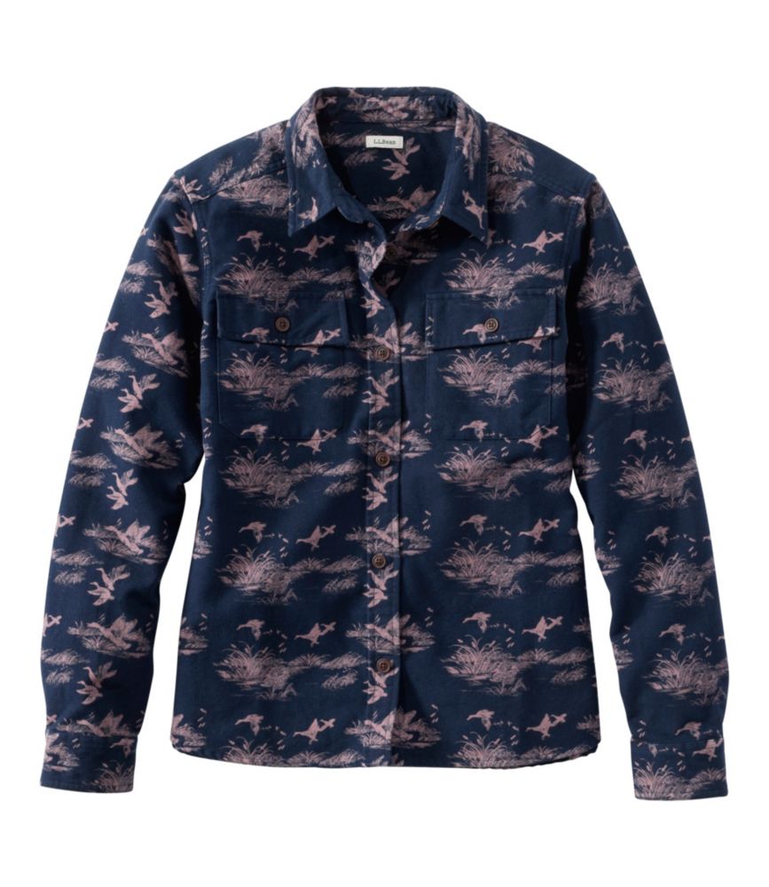 Women's Vintage Chamois Shirt Novelty, Classic Navy Ducks, small image number 1