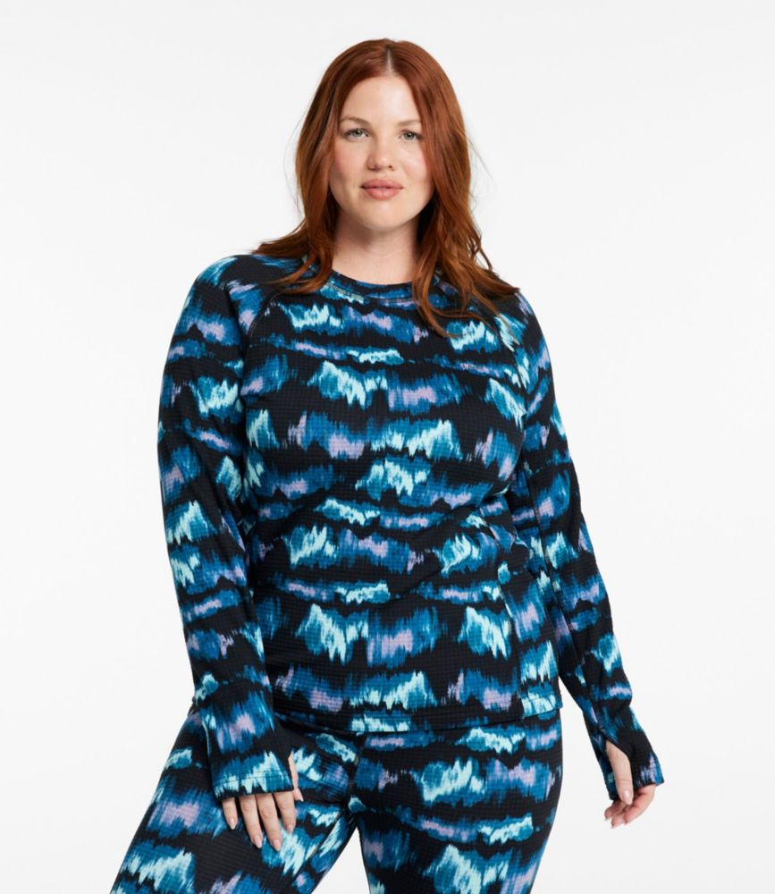 Women's L.L.Bean Heavyweight Base Layer Crew Top, Print, Aurora Print, small image number 2
