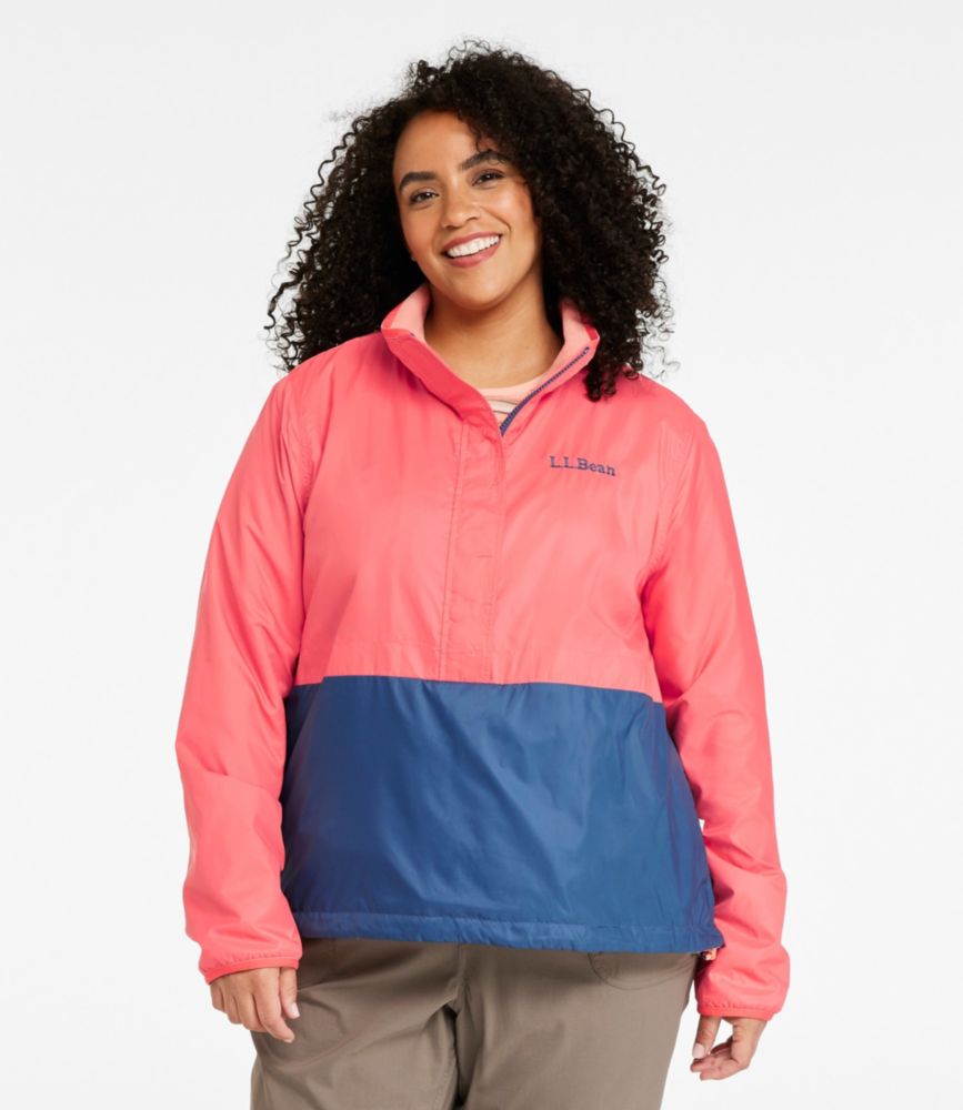 Women's Bean's Classic Reversible Anorak, Reef Coral/Bright Mariner, small image number 2