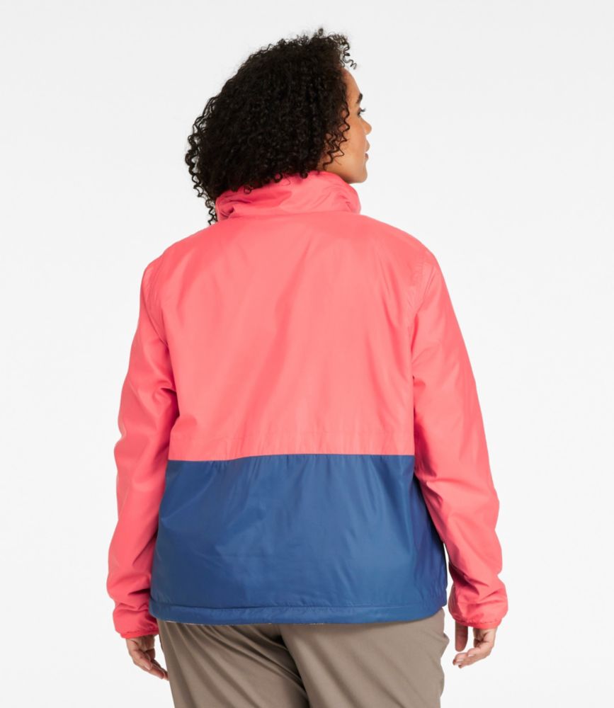 Women's Bean's Classic Reversible Anorak, Reef Coral/Bright Mariner, small image number 3