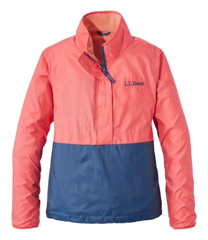 Women's Bean's Classic Reversible Anorak, Reef Coral/Bright Mariner, small image number 1