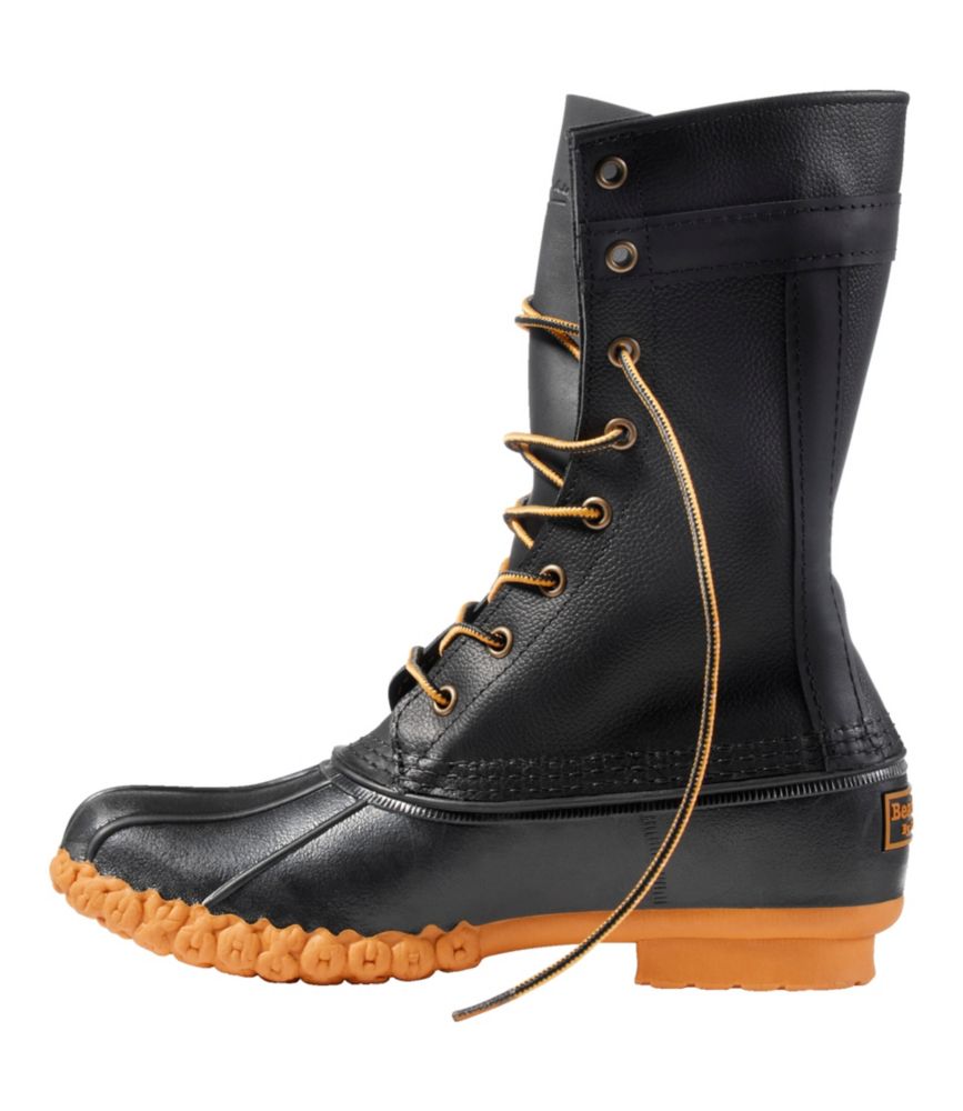 Women's Signature Bean Boots, 11" Cruiser Leather, Black/Black/Dark Amber, small image number 2