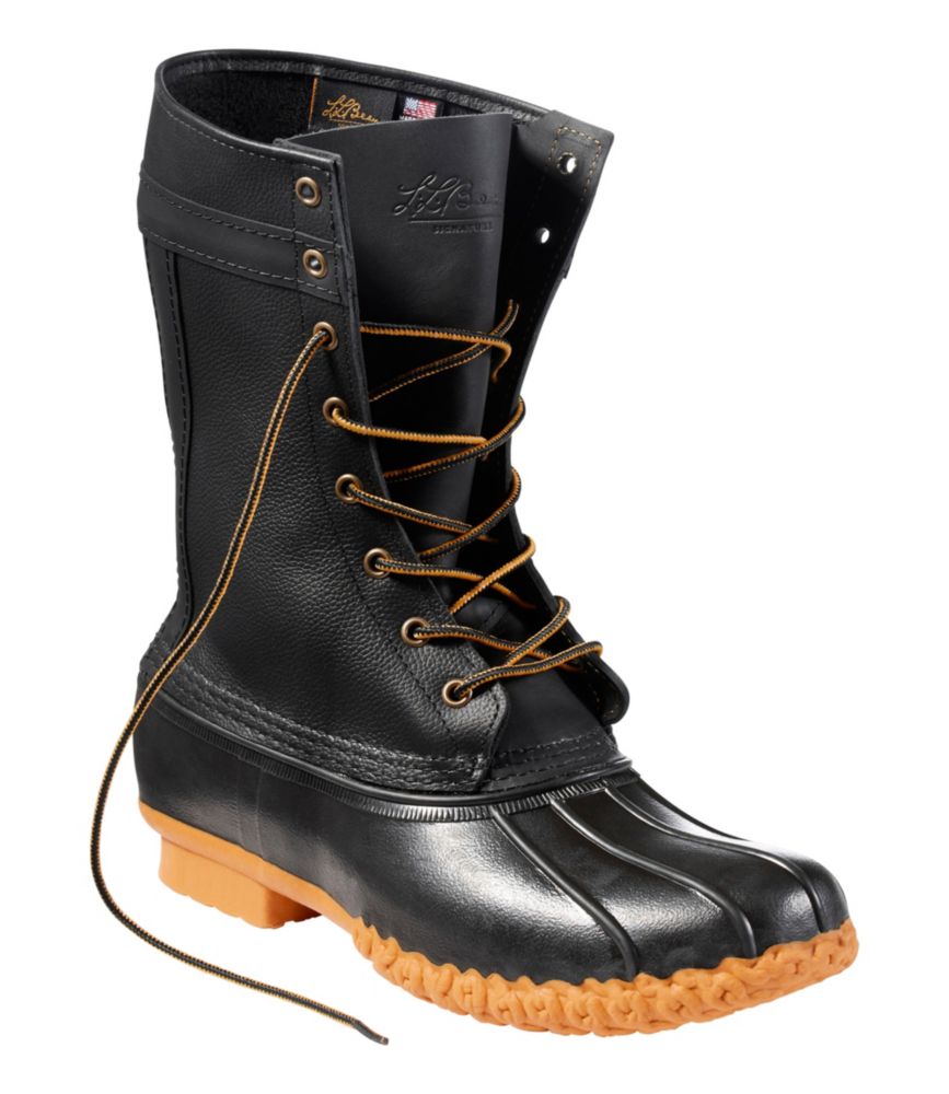 Men's Signature Bean Boots, 11" Cruiser Leather, Black/Black/Dark Amber, small image number 6