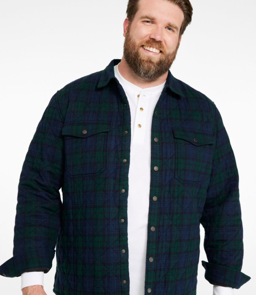 Men's Quilted Scotch Plaid Flannel Shirt Jac