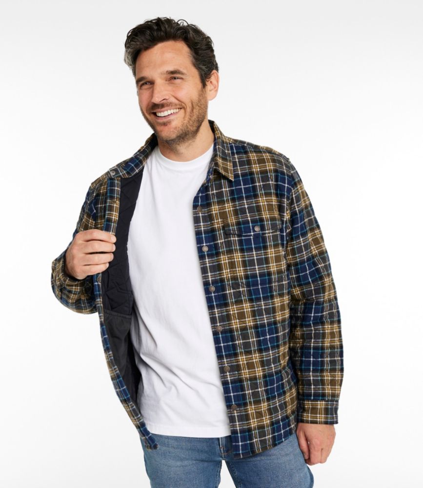 Men's Quilted Scotch Plaid Flannel Shirt Jac