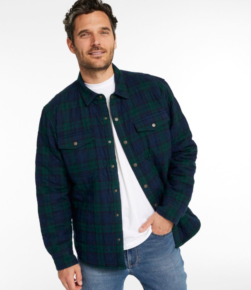 Men's Quilted Scotch Plaid Flannel Shirt Jac
