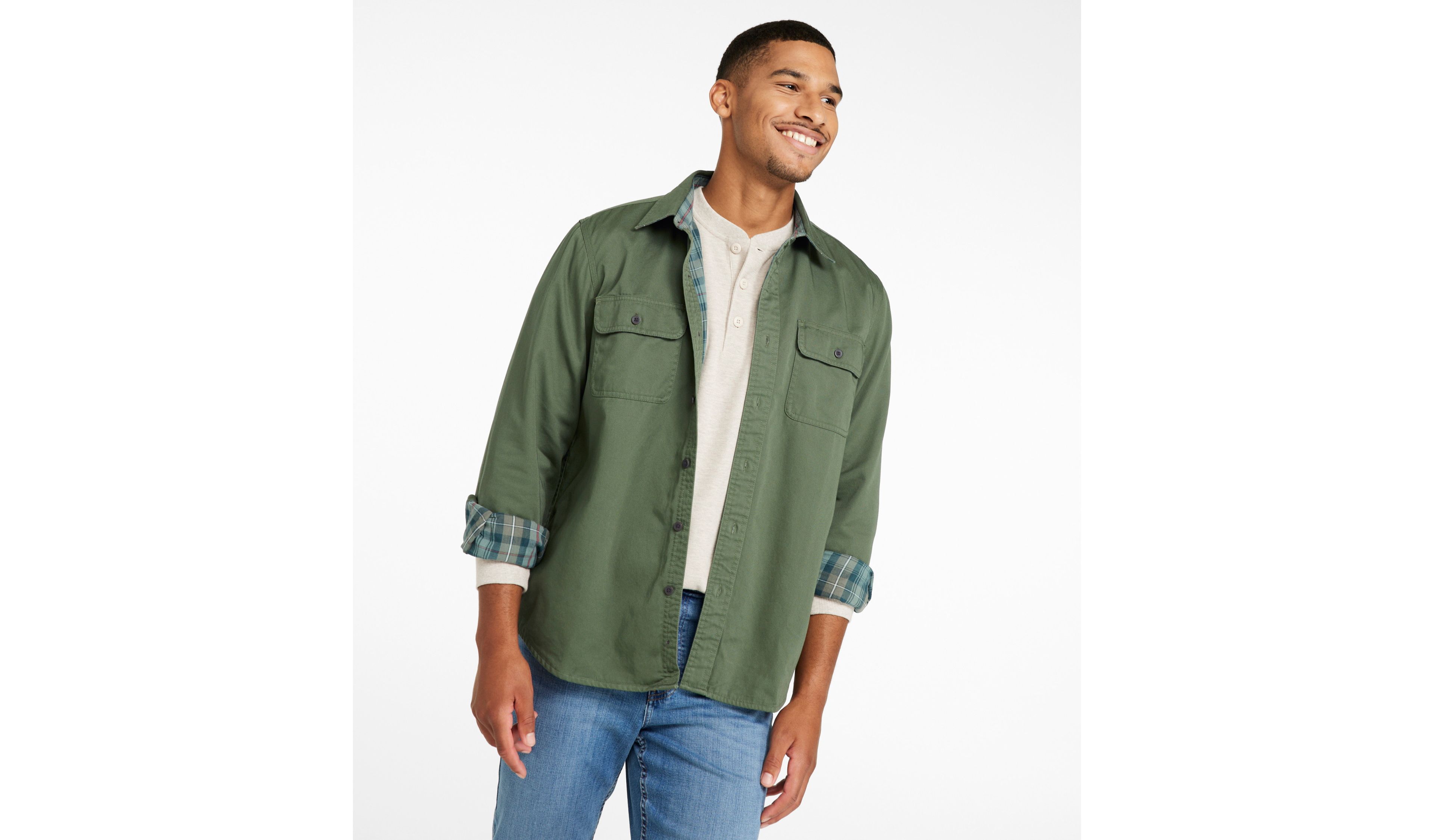 Men's Flannel-Lined Hurricane Shirt, Traditional Fit