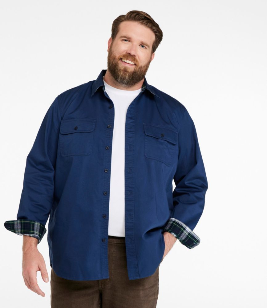 Men's Flannel-Lined Hurricane Shirt, Iron, small image number 4