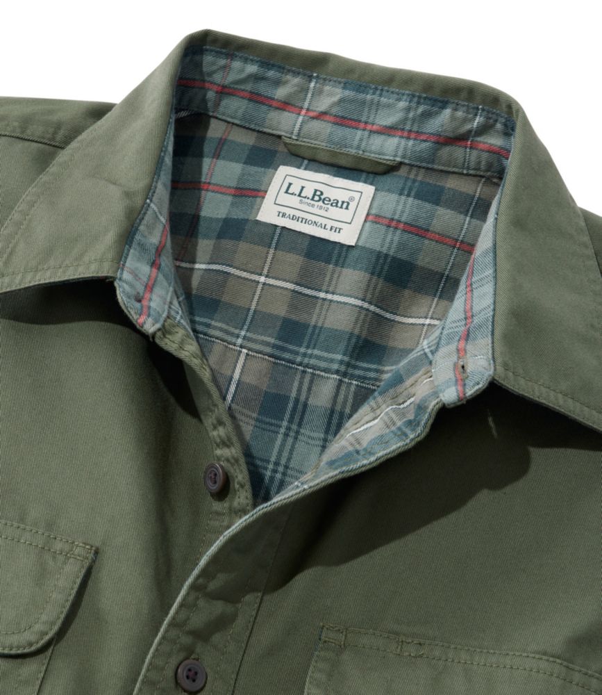 Men's Flannel-Lined Hurricane Shirt, Iron, small image number 6