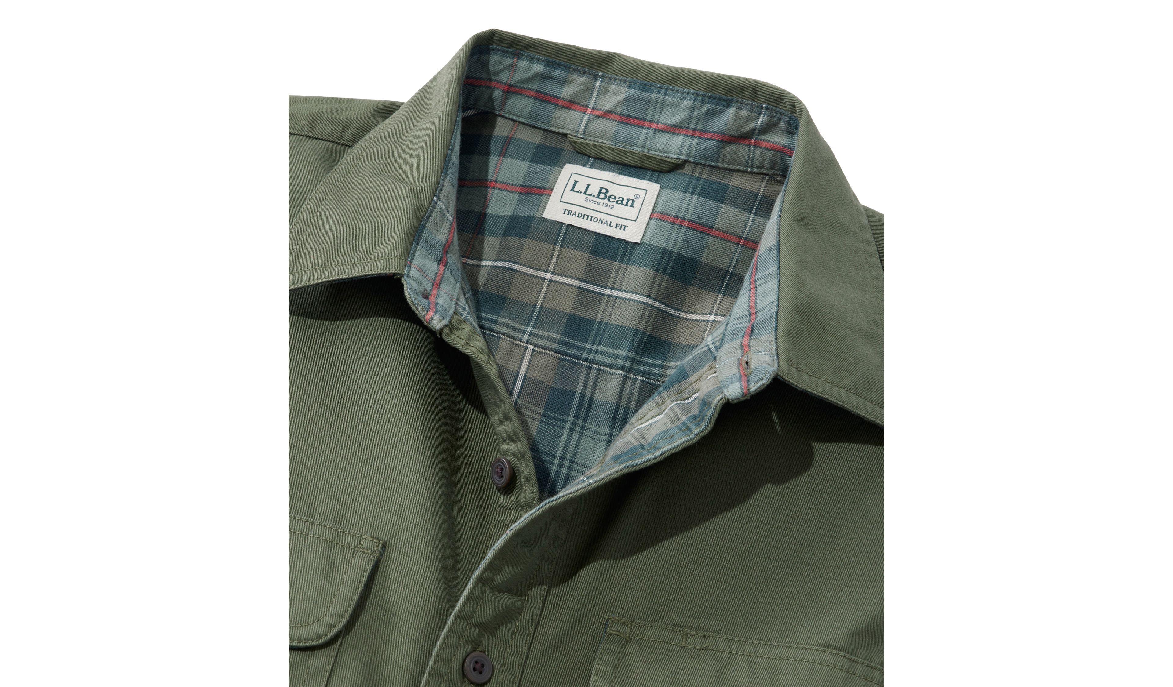 Men's Flannel-Lined Hurricane Shirt, Traditional Fit