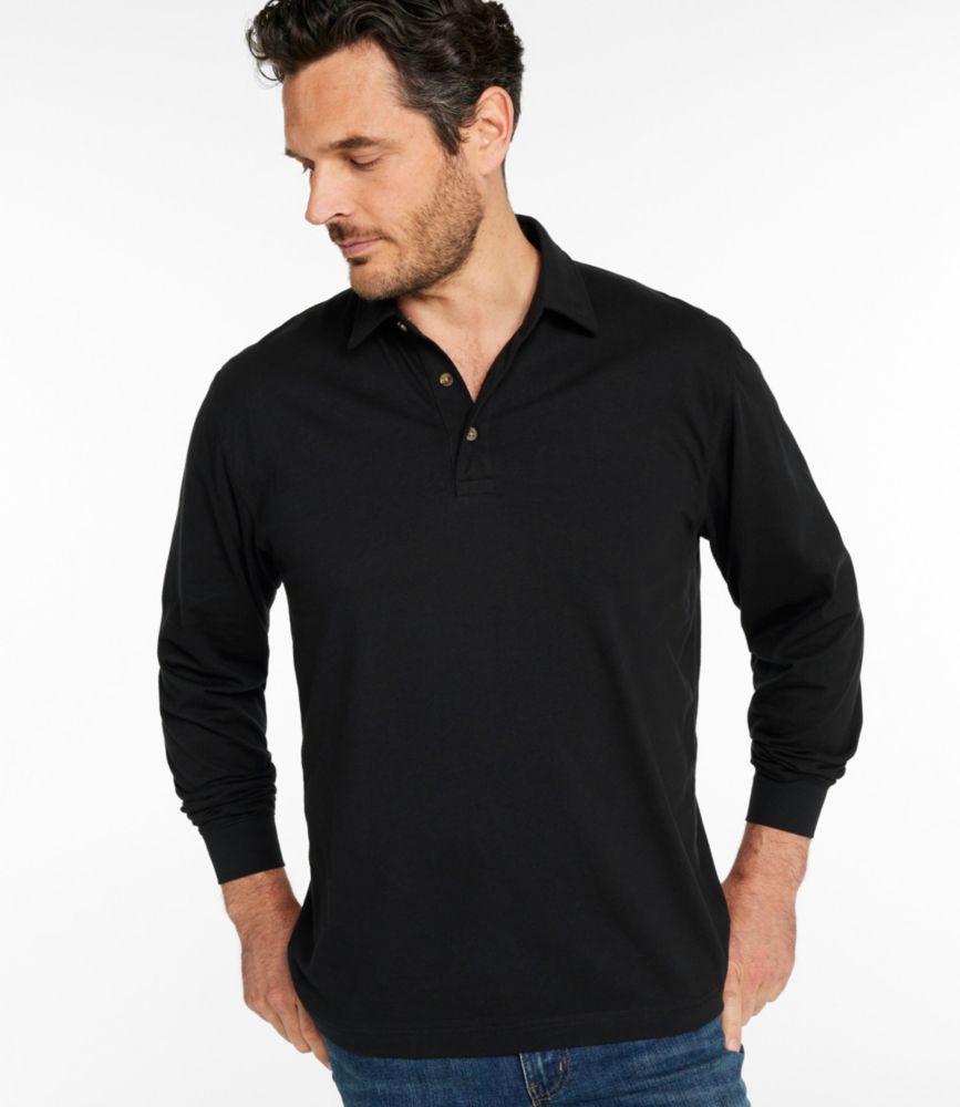 Men's Carefree Unshrinkable Polo, Long-Sleeve, Without Pocket