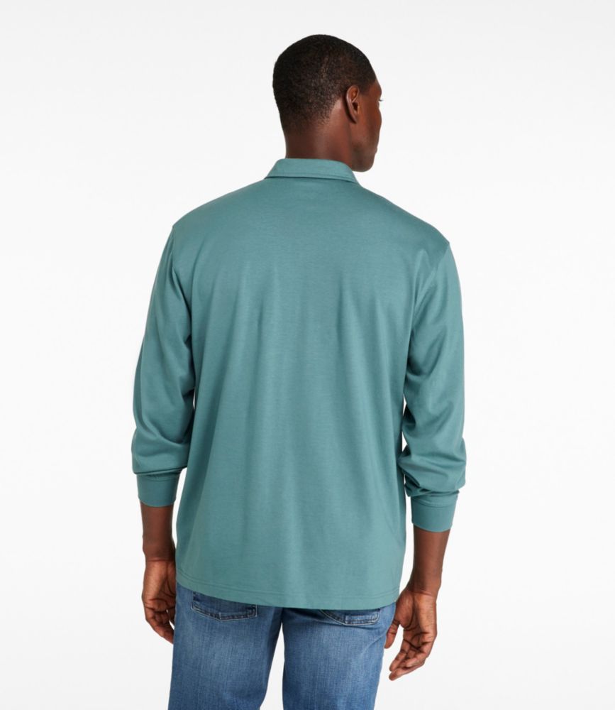 Men's Carefree Unshrinkable Polo, Long-Sleeve, Without Pocket