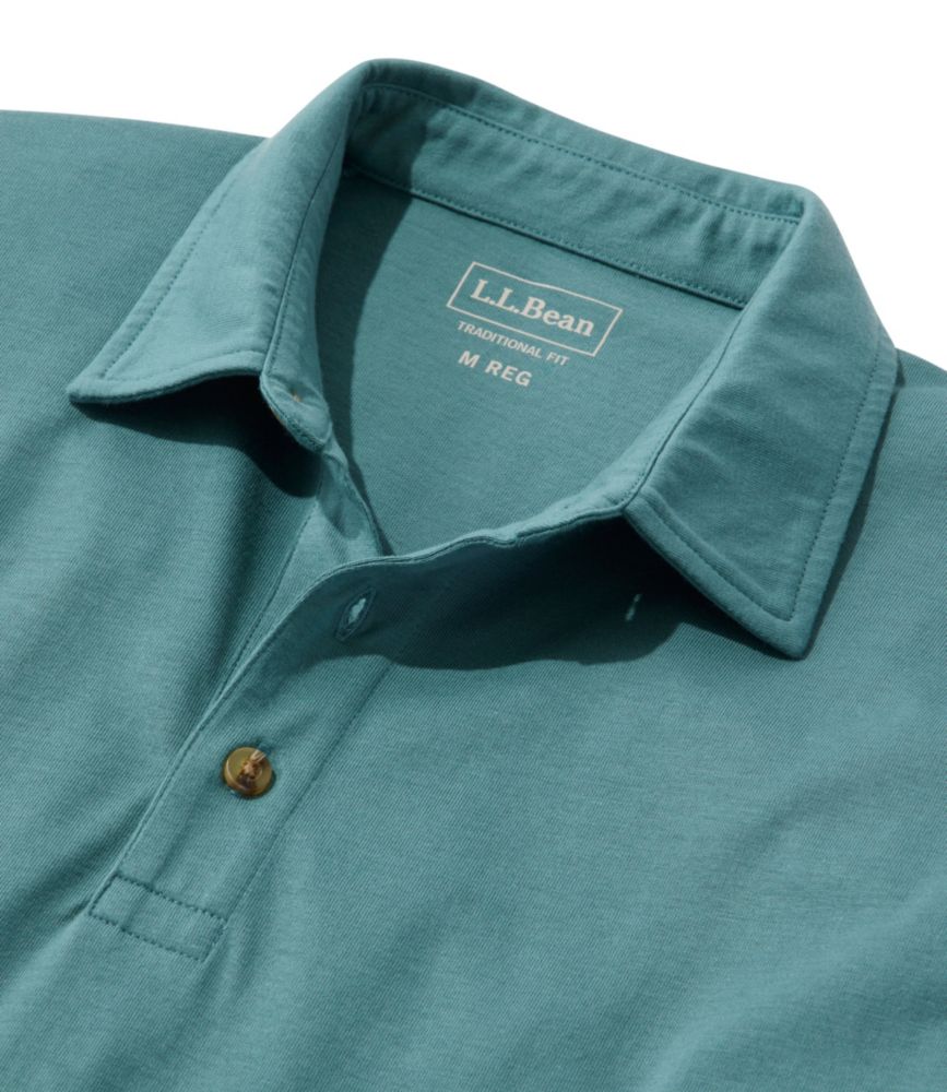 Men's Carefree Unshrinkable Polo, Long-Sleeve, Without Pocket