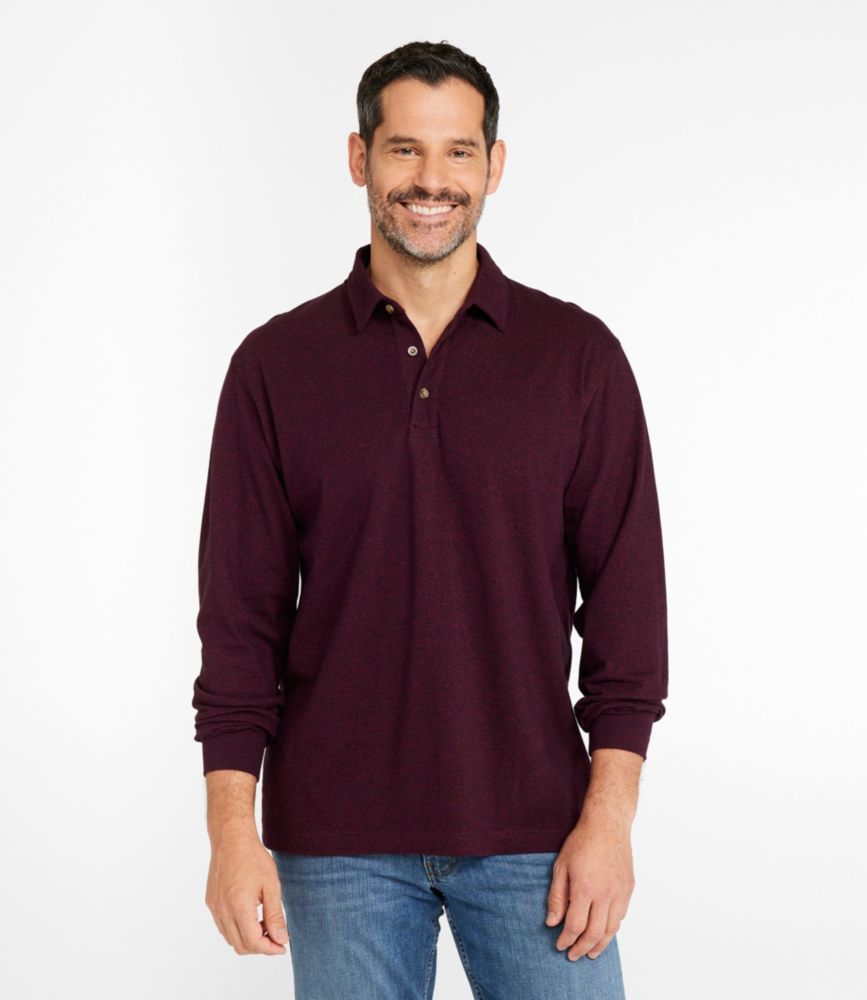 Men's Carefree Unshrinkable Polo, Long-Sleeve, Without Pocket