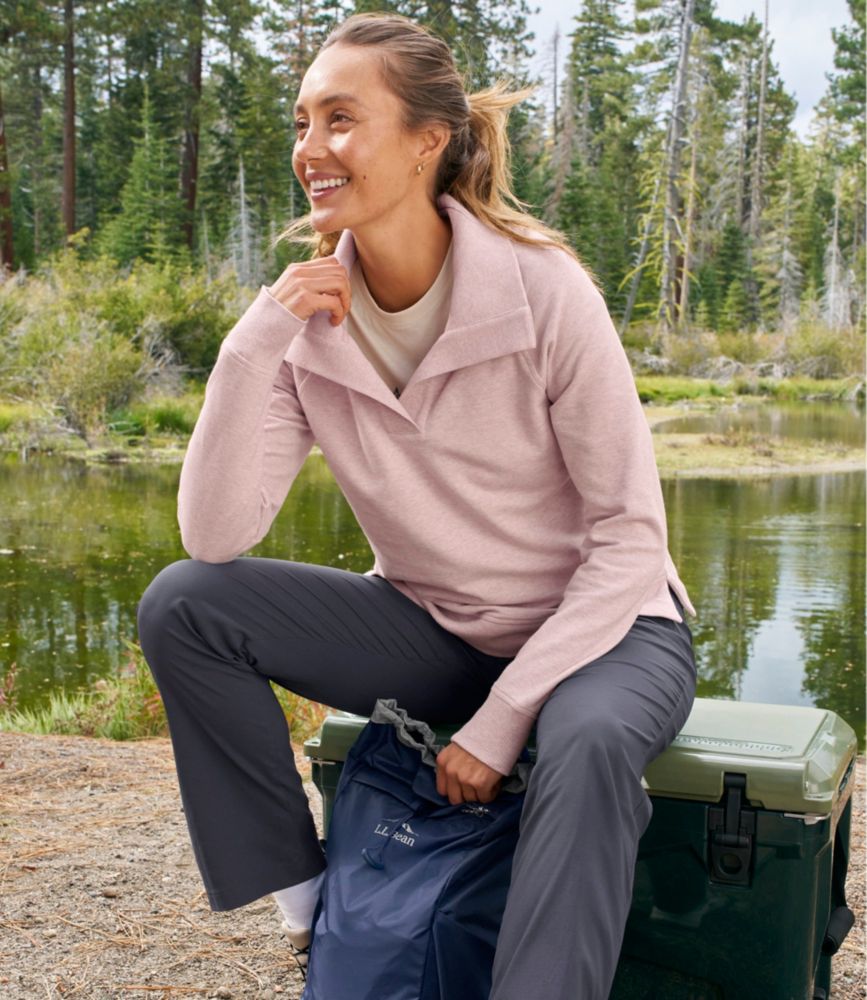 Women's Bean's Cozy Splitneck Pullover Sweatshirt, Midnight Black, small image number 7