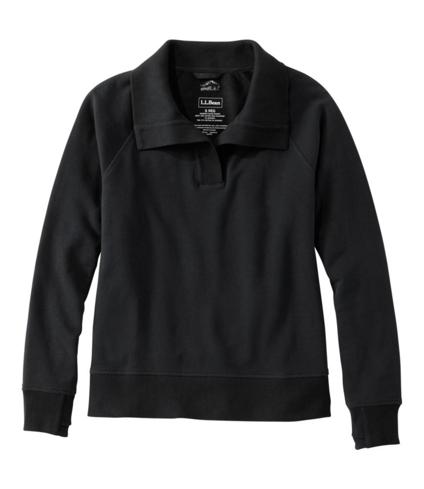 Women's Bean's Cozy Splitneck Pullover Sweatshirt, Midnight Black, small image number 1