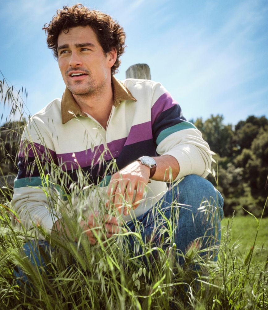 Men's Mariner Sweatshirt, Stripe, Bordeaux Stripe, small image number 9