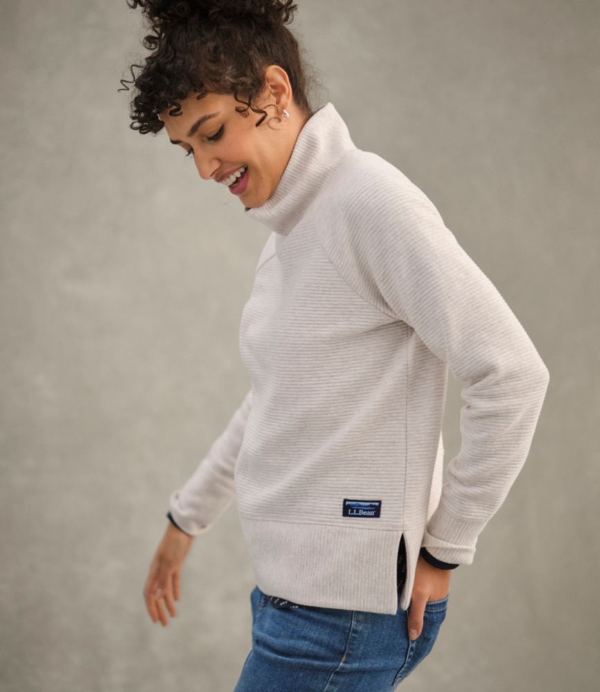 Women's Lakewashed Double-Knit Funnelneck, Classic Navy, small image number 6