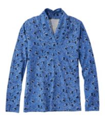 LLBean BDShirt LongSleeve チェック コットン 青 L Women's Camden Hills Tee, Long-Sleeve