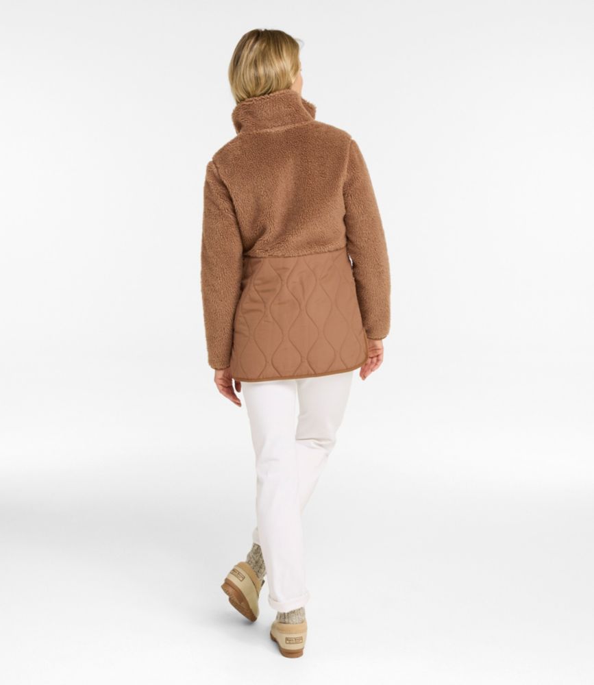 Women's Bean's Mixed Media Sherpa Fleece Jacket, Natural, small image number 5