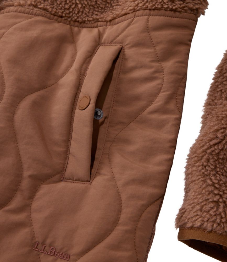 Women's Bean's Mixed Media Sherpa Fleece Jacket, Hazelnut, small image number 8