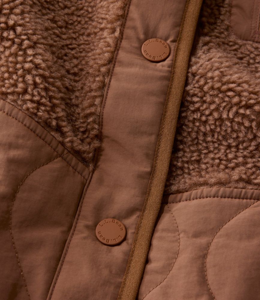 Women's Bean's Mixed Media Sherpa Fleece Jacket, Hazelnut, small image number 9